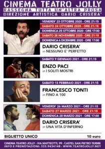 cinema teatro jolly rassegna teatrale prosa 2020 2021