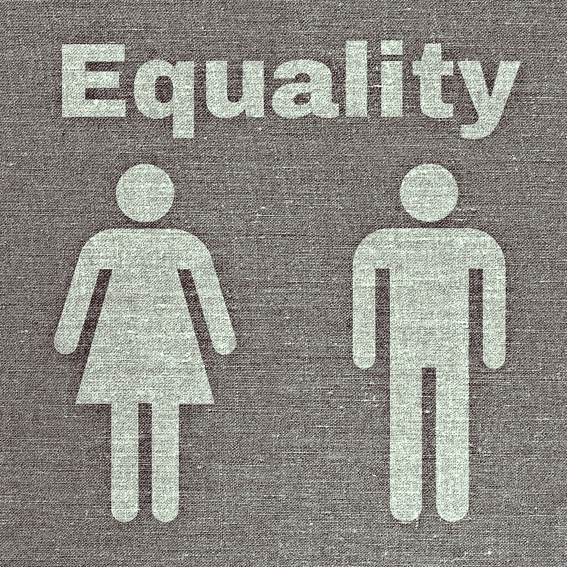 icona di donna e uomo con motto equality