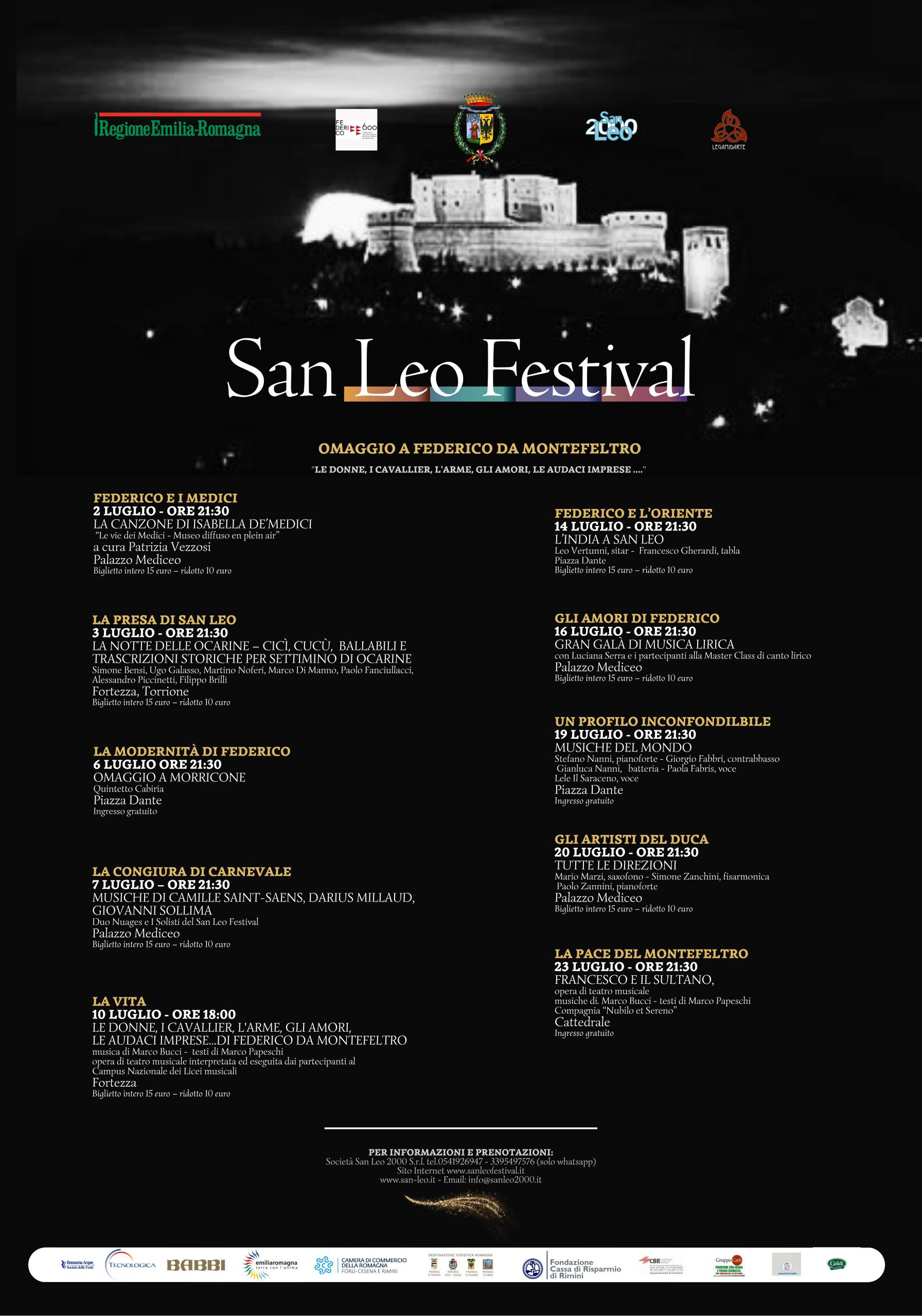 Festival di San Leo, gli spettacoli estivi in onore di Federico da Montefeltro