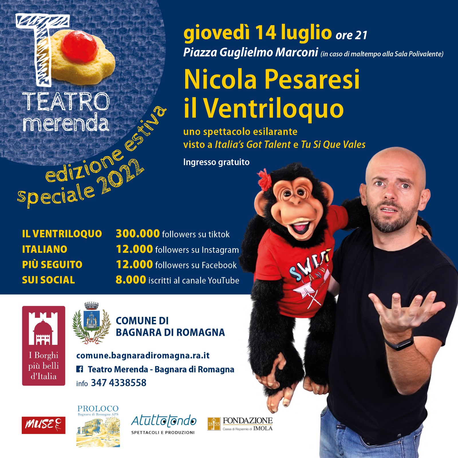 Il ventriloquo Nicola Pesaresi a Bagnara di Romagna